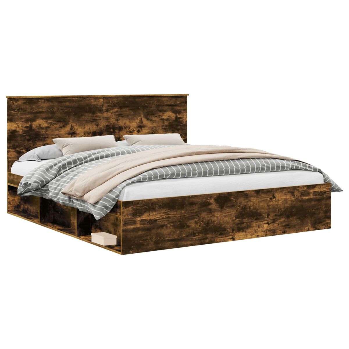 Estructura de cama matrimonial 183x210 Marrón