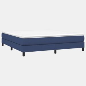 Estrutura de Cama de casal moderno com molas 180x200 cm tecido azul