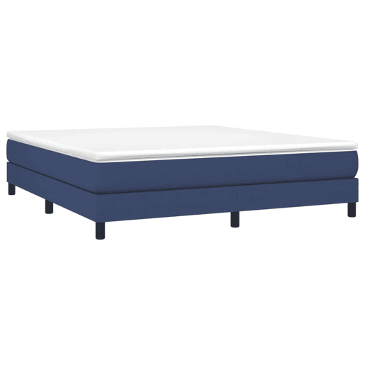 Estrutura de Cama de casal moderno com molas 180x200 cm tecido azul