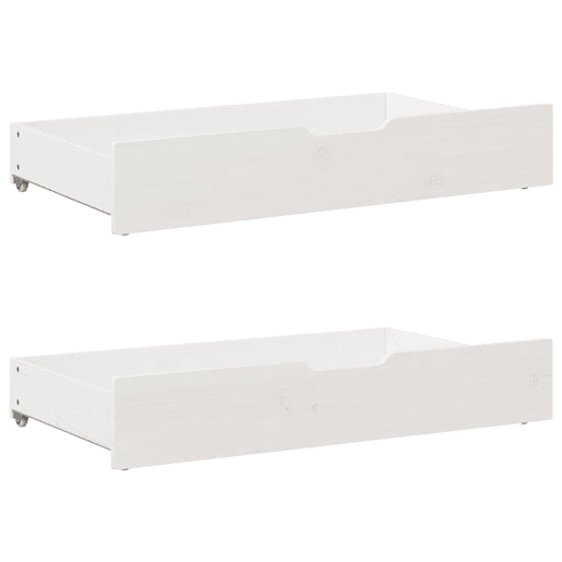Estrutura de Cama de casal moderno com gavetas - 160x200 cm pinho maciço branco
