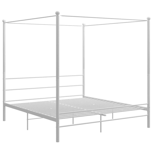 Estrutura de Cama de casal simple com dossel 180x200 cm metal branco
