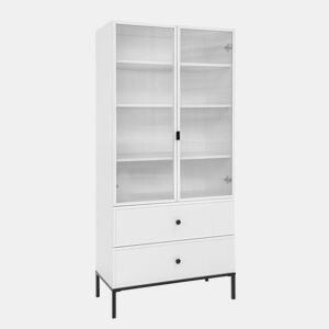 Estante 2 portas Bellamy Lumi Branco e preto