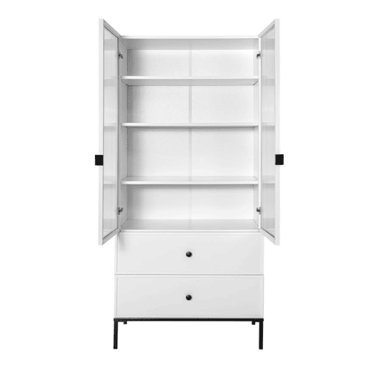 Estante 2 portas Bellamy Lumi Branco e preto