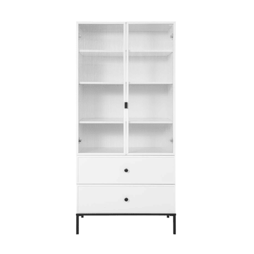 Estante 2 portas Bellamy Lumi Branco e preto