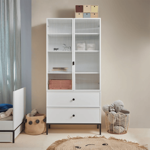 Estante 2 portas Bellamy Lumi Branco e preto