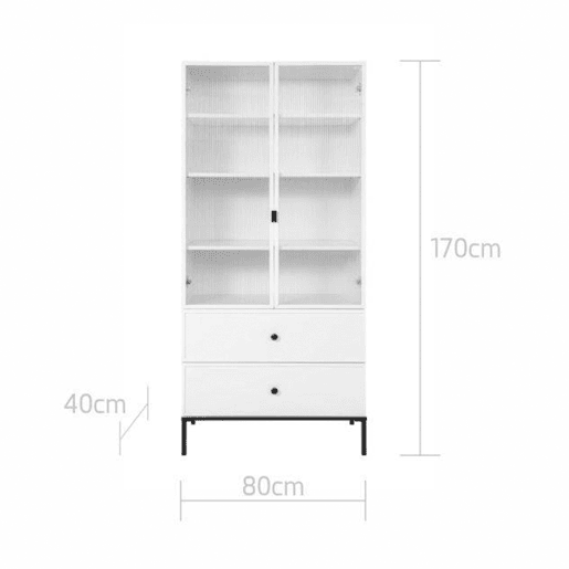 Estante 2 portas Bellamy Lumi Branco e preto