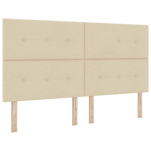 Estrutura da Cama de casal simple com cabeceira Creme 180 x 200 cm tecido