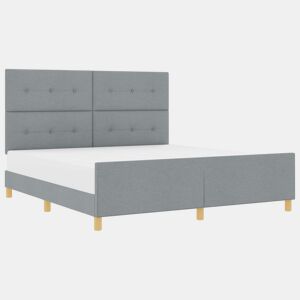 Estrutura De Cama De Casal Simple King Size - Cinzento-claro 180 x 200 cm tecido