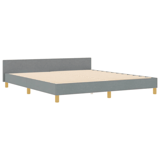 Estrutura De Cama De Casal Simple King Size - Cinzento-claro 180 x 200 cm tecido