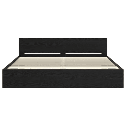 Estrutura da Cama de casal moderno com cabeceira Carvalho Preto 200 x 200 cm