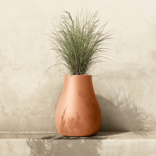 Vaso de terracota fino Evolia, moldado por rotação.