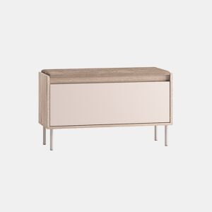 Banco móvel sapatos comprido 1 porta Alos Caxemira e Madeira