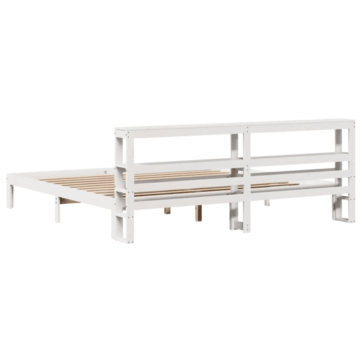 Estrutura De Cama Dupla para adultos c cabeceira - 200x200 cm branco Estrutura De Cama Dupla para adultos c cabeceira - 200x200 cm branco