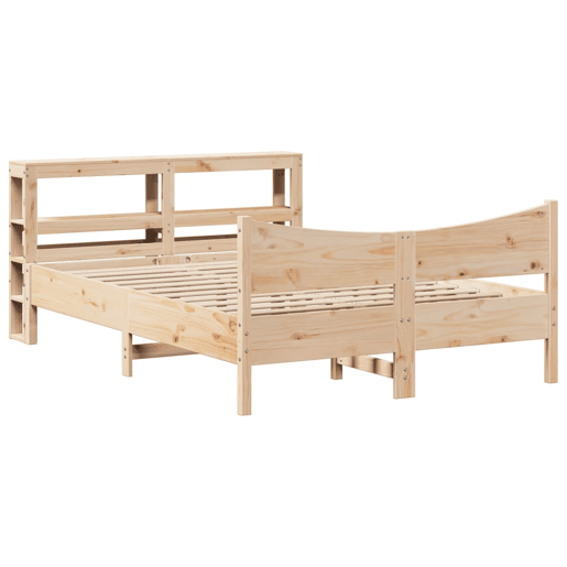 Estrutura de Cama de casal simple com cabeceira 160x200 cm pinho maciço