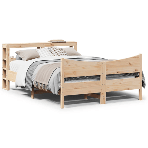Estrutura de Cama de casal simple com cabeceira 160x200 cm pinho maciço