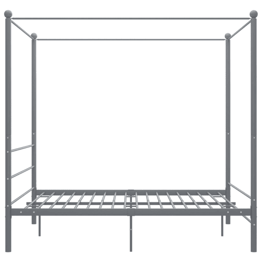Estrutura de Cama de casal simple com dossel 160x200 cm metal cinzento
