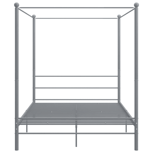 Estrutura de Cama de casal simple com dossel 160x200 cm metal cinzento