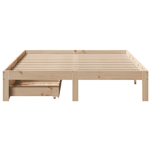Estrutura De Cama De Casal Moderno c gavetas - 160x200 cm madeira de pinho maciça