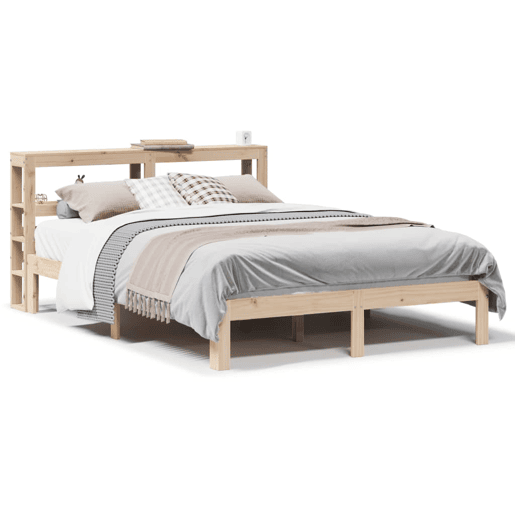 Estrutura De Cama De Casal c cabeceira - 140x190 cm pinho maciço Estrutura De Cama De Casal c cabeceira - 140x190 cm pinho maciço