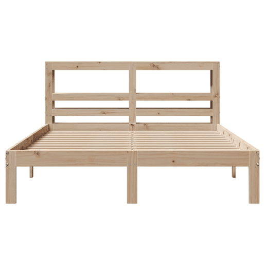 Estrutura De Cama De Casal c cabeceira - 140x190 cm pinho maciço Estrutura De Cama De Casal c cabeceira - 140x190 cm pinho maciço