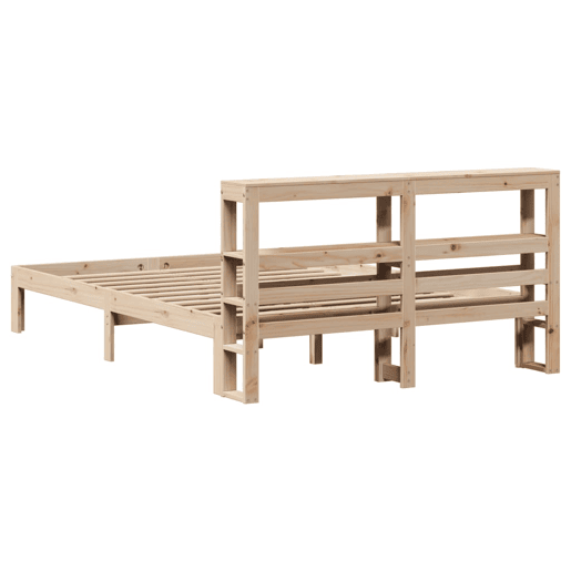 Estrutura De Cama De Casal c cabeceira - 140x190 cm pinho maciço Estrutura De Cama De Casal c cabeceira - 140x190 cm pinho maciço