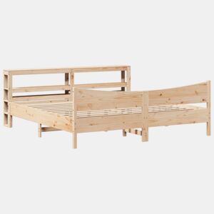 Estrutura de Cama de casal moderno com cabeceira 200x200 cm pinho maciço