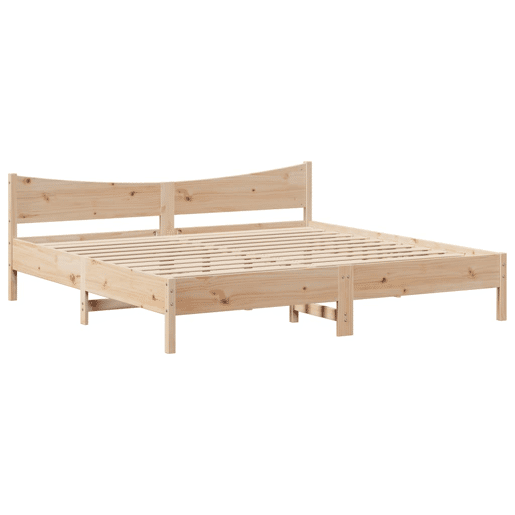 Estrutura de Cama de casal moderno com cabeceira 200x200 cm pinho maciço