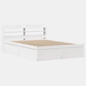 Estrutura De Cama De Casal c cabeceira - 135x190 cm pinho maciço branco