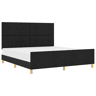Estrutura de cama de casal com cabeceira - Preto 180 x 200 cm tecido