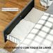 Cama de Matrimonio Lino Sintético, Metal HOMCOM Cama de Matrimonio Lino Sintético, Metal HOMCOM Gris