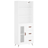 Armário alto - Bufete - Móvel de apoio 69,5x34x180 cm derivados de madeira branco pt636