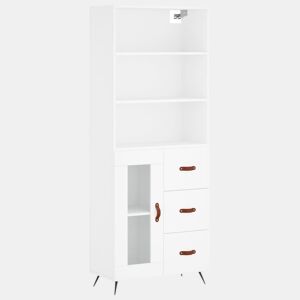 Armário alto - Bufete - Móvel de apoio 69,5x34x180 cm derivados de madeira branco pt636