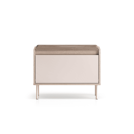 Móvel entrada bengaleiro e banco sapatos 1 porta Alos Caxemira e Madeira