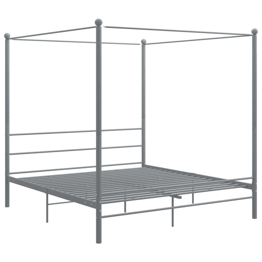 Estrutura de Cama de casal simple com dossel 180x200 cm metal cinzento