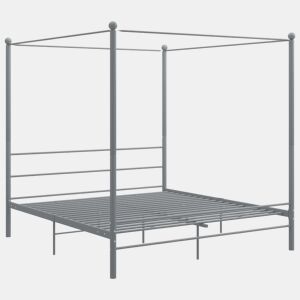 Estrutura de Cama de casal simple com dossel 180x200 cm metal cinzento