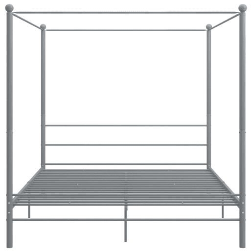 Estrutura de Cama de casal simple com dossel 180x200 cm metal cinzento
