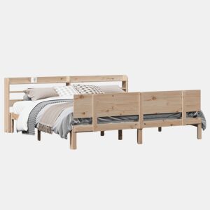 Estrutura de Cama de casal moderno com cabeceira 200x200 cm pinho maciço