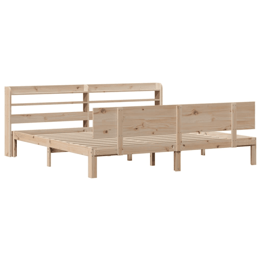 Estrutura de Cama de casal moderno com cabeceira 200x200 cm pinho maciço Estrutura de Cama de casal moderno com cabeceira 200x200 cm pinho maciço