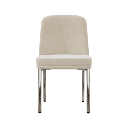 Cadeiras de sala de jantar 2 unidades - almofada grossa, pernas metálicas, estilo moderno minimalista - bege
