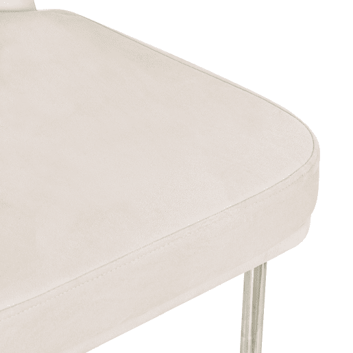 Cadeiras de sala de jantar 2 unidades - almofada grossa, pernas metálicas, estilo moderno minimalista - bege