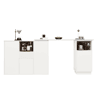 Mesa de bar giratória 210x30x100,9 cm - Design moderno, armazenamento aberto, superfície em mármore - Branco