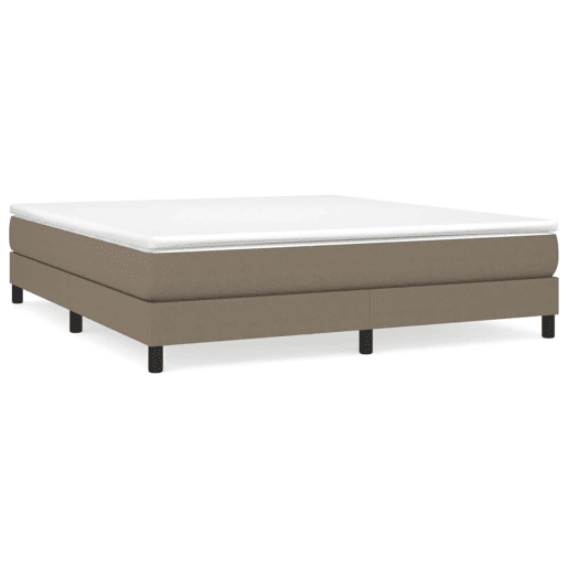 Estrutura de Cama de casal moderno com molas 180x200 cm tecido castanho-acinzentado