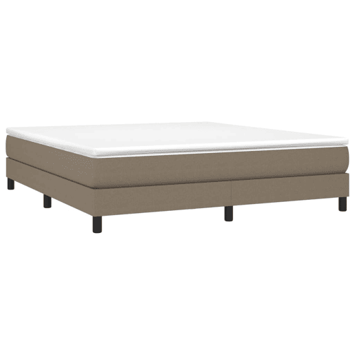 Estrutura de Cama de casal moderno com molas 180x200 cm tecido castanho-acinzentado