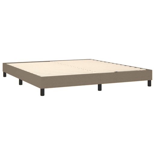 Estrutura de Cama de casal moderno com molas 180x200 cm tecido castanho-acinzentado