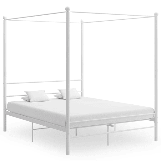 Estrutura De Cama De Casal Simple - dossel 160x200 cm metal branco