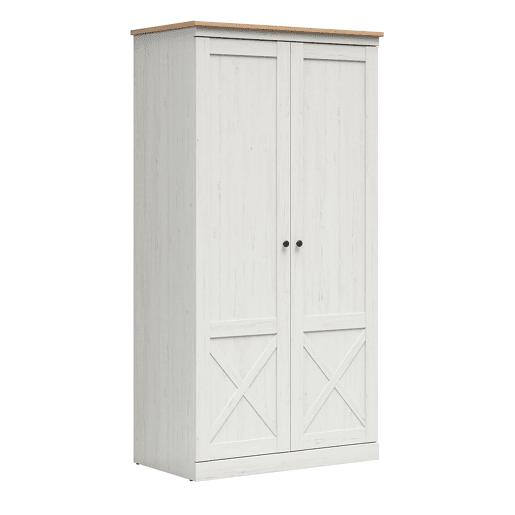 Roupeiro 2 portas Victoria Branco e Madeira Roupeiro 2 portas Victoria Branco e Madeira