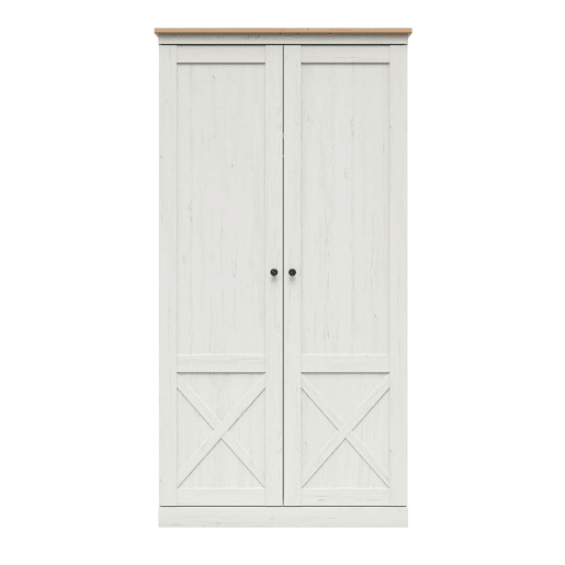 Roupeiro 2 portas Victoria Branco e Madeira Roupeiro 2 portas Victoria Branco e Madeira