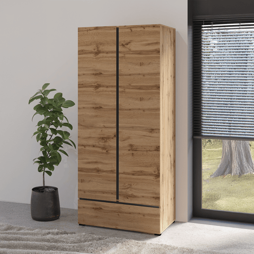 Armário de 2 portas e 1 gaveta Lilia Wood