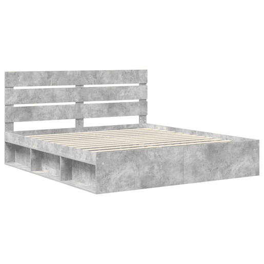 Estrutura de Cama de casal para adultos com cabeceira Concreto 180 x 200 cm