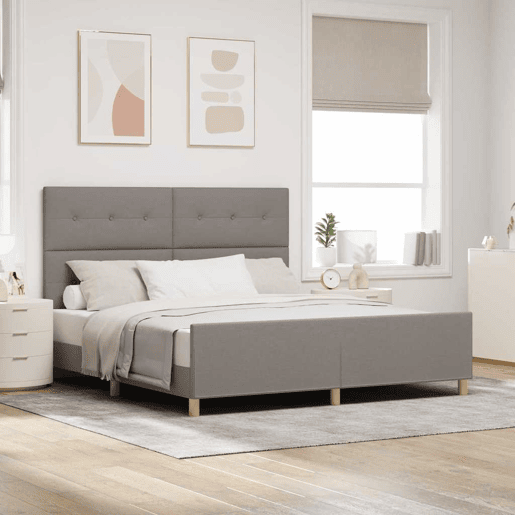 Estrutura De Cama Dupla - Cinzento-acastanhado 180 x 200 cm tecido